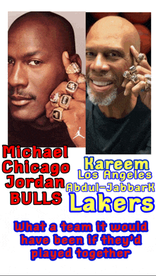 michael chicago jordan kareem los angeles bulls lakers what a team it would have been if they played together