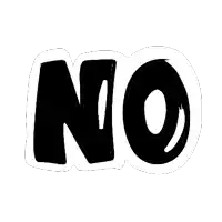 a silhouette of the word no on a white background