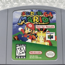 a super 64 mario nintendo 64 game cartridge
