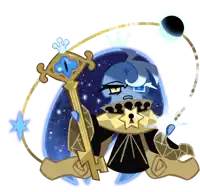 a cartoon character holding a key with a crown on his head