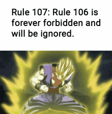 rule 107 rule 106 is forever forbidden and will be ignored in a cartoon