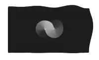 a black rectangle with two circles on it