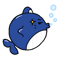 a cartoon of a whale with bubbles coming out of its mouth