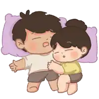 a cartoon of a man and a woman sleeping together
