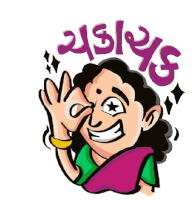 a cartoon of a woman with a star in her eye giving the ok sign