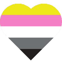 a heart shaped flag with a triangle in the middle