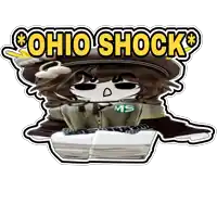 a sticker that says ohio shock with a person in a hat