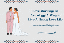 a poster that says love marriage in astrology