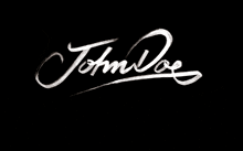 the word john is written in white on a black background