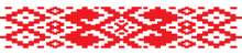 a red and white pattern that looks like snowflakes