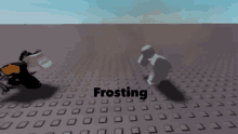 a video game scene with the word frosting on it