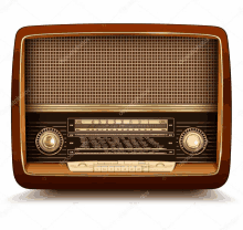 an old fashioned radio with buttons and knobs