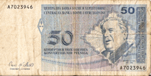 a 50 cent bill from centralna banka bosne i hercegovine