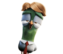 a cartoon bird wearing a tie and a moustache