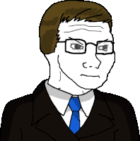 a cartoon of a man wearing glasses and a tie