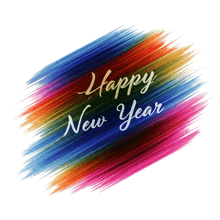 a colorful background with the words " happy new year " on it