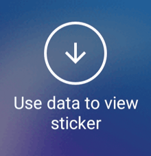 a blue background with the words use data to view sticker at the bottom