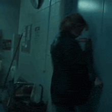 a blurry picture of a nurse kissing another woman