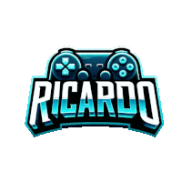 a logo for ricardo with a video game controller on it