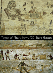 the tomb of khety ( dyn. xii ) beni hasan is shown