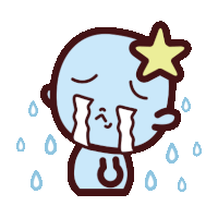 a cartoon drawing of a person crying with a star on their head