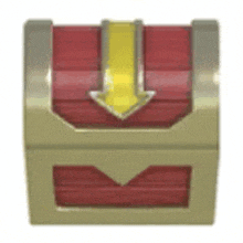 a red chest with a yellow arrow pointing to the top .