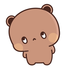 a drawing of a brown teddy bear with a small face