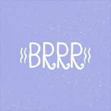 a purple background with the word brrr written in white