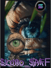 a painting of a woman 's eye with the words $ lotto $ aff