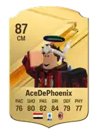 a gold soccer card with the name acedephoenix on the bottom