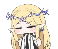a cartoon of a girl with glasses and a crown of thorns on her head