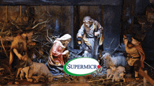 a nativity scene with a supermicro logo on the bottom