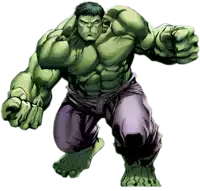 a drawing of a hulk with purple pants on a white background