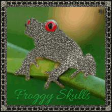 a picture of a frog made of skulls with the words froggy skills below it