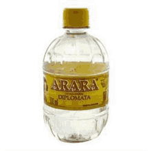 a bottle of araka diplomata with a yellow cap