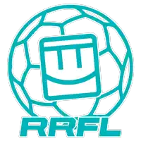 a blue soccer ball with the word rrfl on it