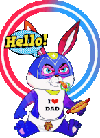 a cartoon of a baby bunny wearing a diaper that says i heart dad