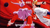 a cartoon of a man kicking another man with rule 490 written on the bottom