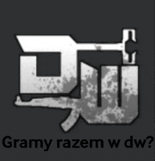 a black and white logo with the words gramy razem w dw on it