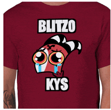 a t-shirt that says blitzo kys with a cartoon character