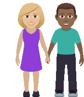 a man and a woman are holding hands in a cartoon