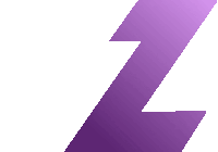 a purple letter z against a white background