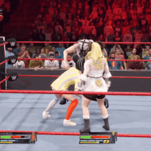 a video game shows a wrestling match between subaru and shishbon