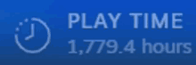 a blue background with white text that says play time 1,779.4 hours