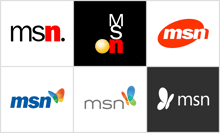 several logos for msn are shown in a grid