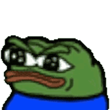 a pixel art drawing of a green frog wearing sunglasses
