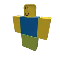 a roblox character with a blue shirt and green pants