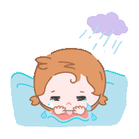 a cartoon drawing of a girl laying in the water