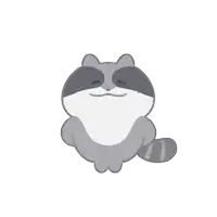 a cartoon drawing of a raccoon holding a green four leaf clover