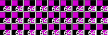 a grid of purple and black squares with the numbers 64 64 64 and 64 64 64